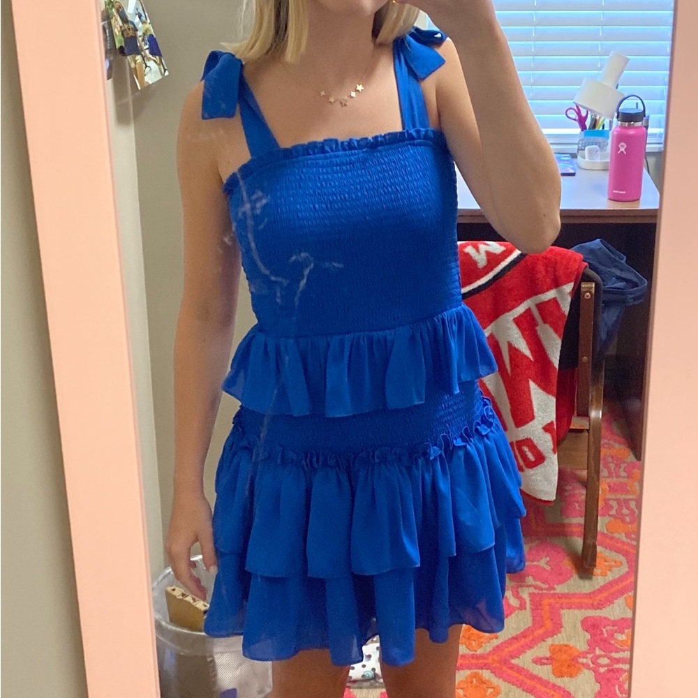 Blue ruffle dress